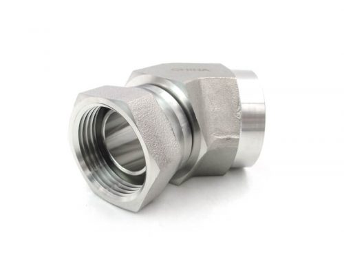 Stainless Steel Male NPT to Female NPSM Swivel 45 Elbow Pipe Adapter