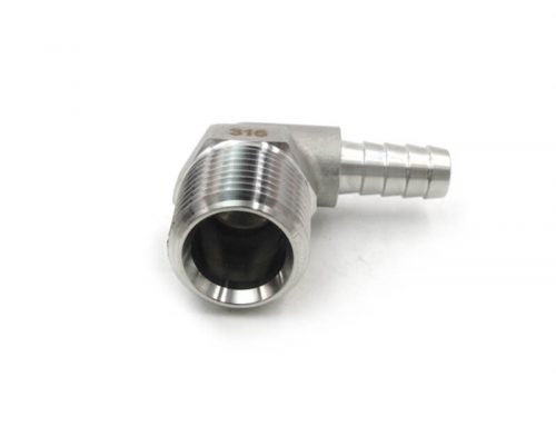 Stainless Steel NPT Male to Hose Barb 90 Degree Elbow Hose Fittings